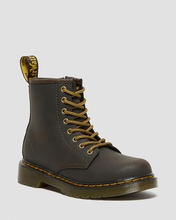 Botas con Cordones Dr Martens Junior 1460 Wildhorse Cuero Niños Azules Marrom | MX 133PJJ